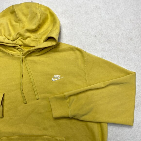 Vintage Nike Hoodie Men's XL Yellow Drawstring Pullover Swoosh White Tag Y2K - Picture 3 of 12